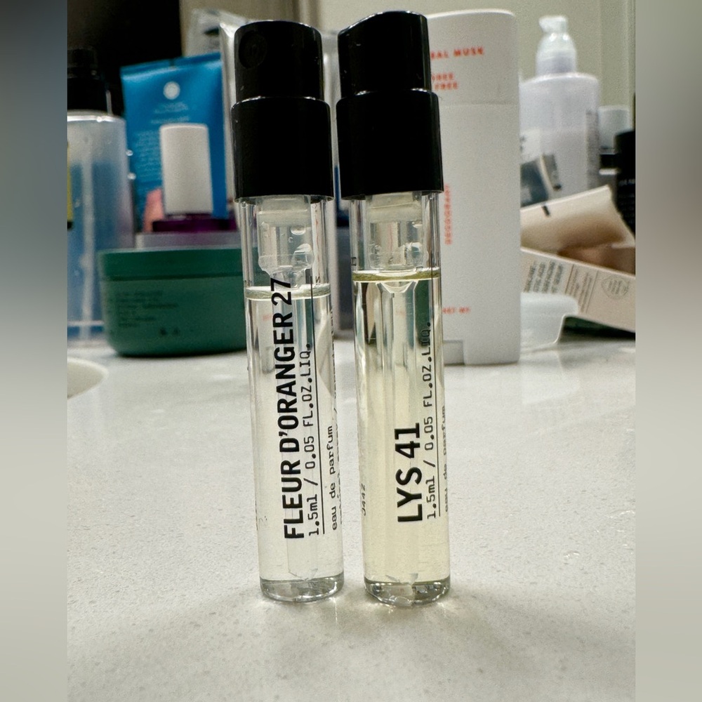 Authentic Sample vials of Le Labo LYS 41 and FLEUR D’ORANGER 27